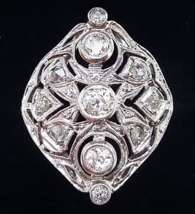 Gorgeous art deco platinum 0.91ct marquise diamond vintage antique cluster ring