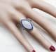 Gorgeous art deco platinum 0.99ct diamond and sapphire vintage antique marquise ringDate made: 1930'