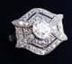 Gorgeous art deco platinum 1.10ct diamond vintage antique cluster ring