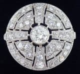 Gorgeous art deco platinum 1.25ct diamond target cross vintage antique cluster ring