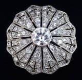 Gorgeous art deco platinum 2.11ct diamond cluster vintage antique cocktail ring