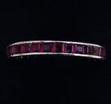 Gorgeous big beautiful art deco platinum 3ct ruby full eternity vintage antique ring size Q