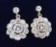Gorgeous platinum art deco 1.64ct diamond daisy cluster drop vintage antique earrings
