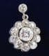 Gorgeous platinum art deco 1.64ct diamond daisy cluster drop vintage antique earrings