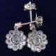 Gorgeous platinum art deco 1.64ct diamond daisy cluster drop vintage antique earrings