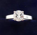 Stunning 18ct 18k white gold art deco 0.90ct diamond solitaire engagement vintage antique ring