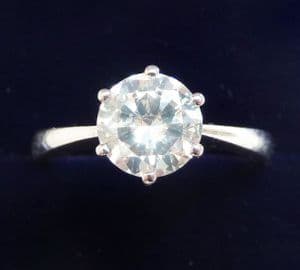 Stunning art deco platinum 1.44ct diamond solitaire vintage antique engagement ring