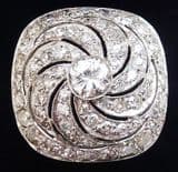 Stunning art deco platinum 1.81ct diamond vintage antique cluster ring