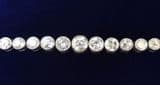 Stunning art deco platinum 5.84ct graduated diamond vintage antique tennis bracelet