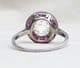 Stunning art deco platinum ruby and 1.55ct old cut diamond vintage antique target ring