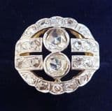 Stunning edwardian 18ct 18k and white gold 1.28ct rose diamond vintage antique cluster ring small Si