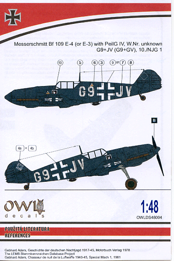 Bf109E-4 with PeilG IV 10./NJG1 (48)