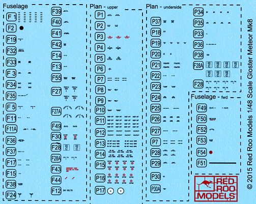 Gloster Meteor mk.8 Stencils (48)