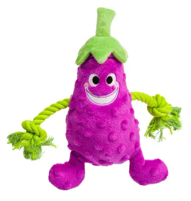 Aubergine & rope dog toy 24cm Reduced