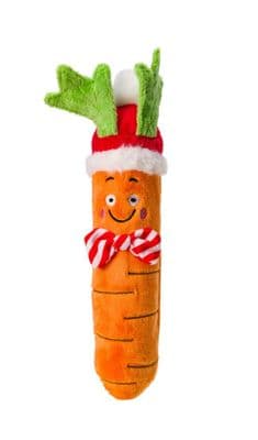 Christmas Carrot Squeaker Dog Toy.