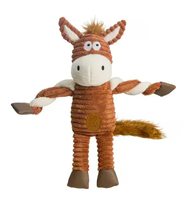 House of Paws Horse Jumbo Cord Dog Toy - Soft Plush with Squeaker
