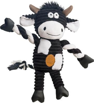 NEW...House of Paws Cow Jumbo Cord Dog Toy - Soft Plush with Squeaker