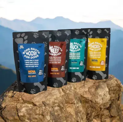 REDUCED. SAVE 20% Organic Bone Broth For Dogs-Pups Natural Source of Collagen Joint Health 230 ml