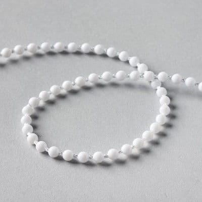 DELUXE DOUBLE BEAD ROLLER / ROMAN BLIND SIDE CONTROL PULL CHAIN  WHITE