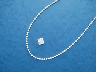 DELUXE DOUBLE BEAD ROLLER / ROMAN BLIND SIDE CONTROL PULL CHAIN  WHITE