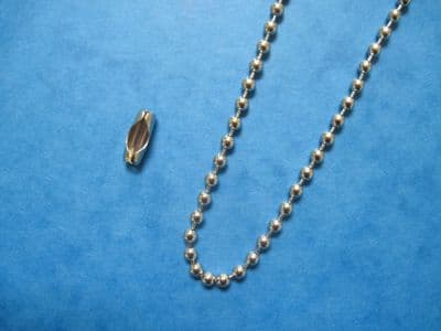 METAL ROLLER / ROMAN BLIND SIDE CONTROL PULL CHAIN  NICKEL