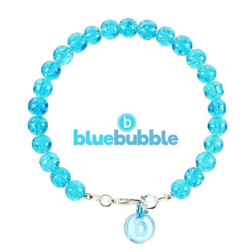 bluebubble CRACKLE GLASS Round Cracked Crystal Bead Bracelet on Gift Card