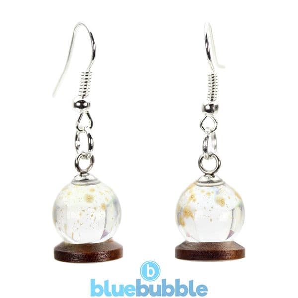 bluebubble DESTINY Fortune Teller Crystal Ball Dangle Earrings on Gift Card