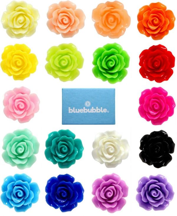 Bluebubble ENGLISH ROSE 22mm Carved Rose Stud Earrings on Gift Card