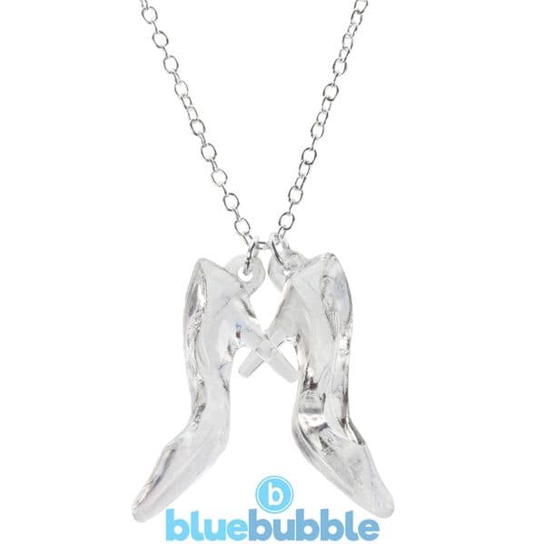 bluebubble FAIRYTALE Cinderella 'Glass Slipper' Charm Necklace on Gift Card
