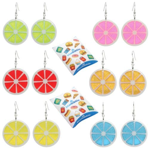 Bluebubble FEELIN FRUITY Fruit Slice Dangle Earrings on Gift Card