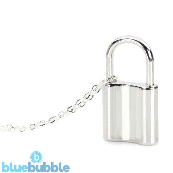 bluebubble FOREVER Solid Padlock Pendant Necklace on Gift Card