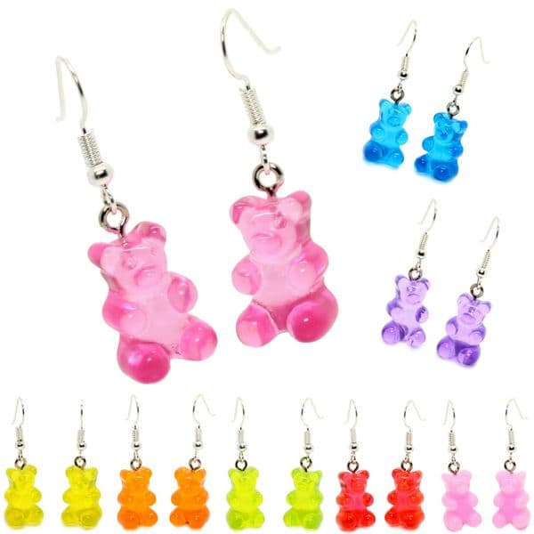 Bluebubble MY SWEET SHOP Gummy Bear Dangle Earrings on Gift Card