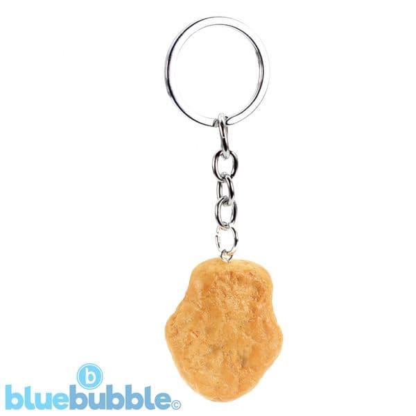 bluebubble NUG LIFE Chicken Nugget Charm Keyring on Gift Card - Kitsch Kawaii Junk Food