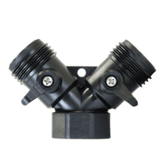 Y connector with dual shut offs