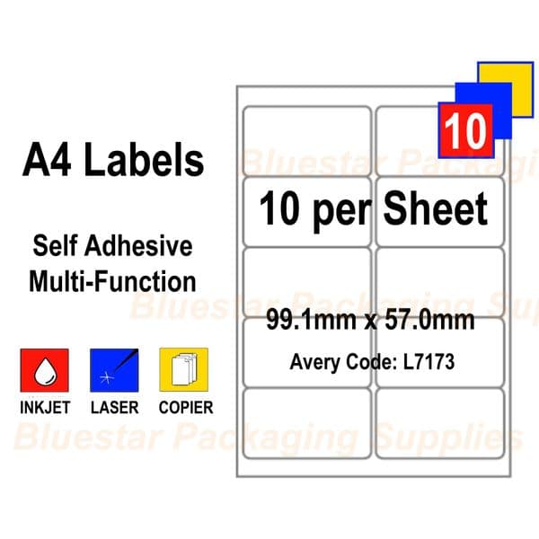 Address Labels White Self Adhesive A4 | Bluestar Packaging Supplies