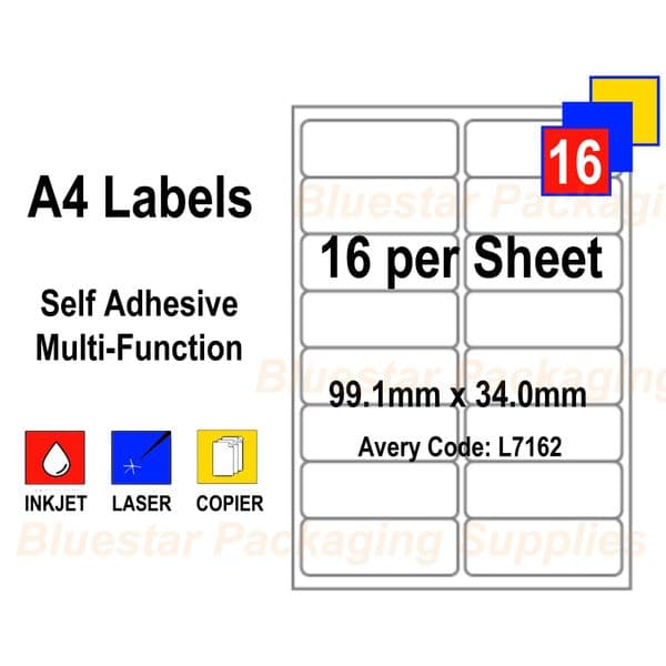Address Labels White Self Adhesive A4 | Bluestar Packaging Supplies