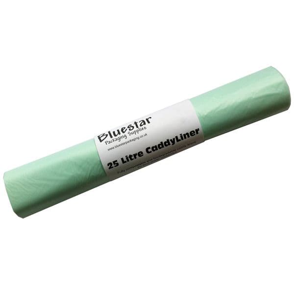 25 Litre Compostable Biodegradable Caddy Liner Roll - 1 Roll (26 bags)