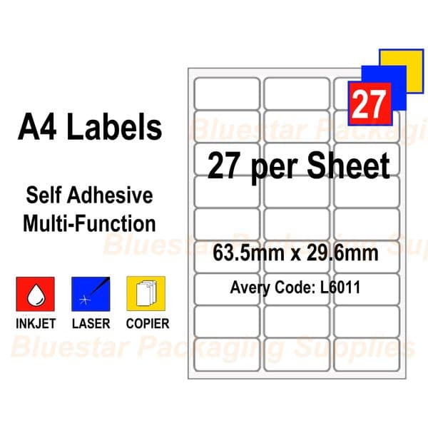 Address Labels White Self Adhesive A4 | Bluestar Packaging Supplies