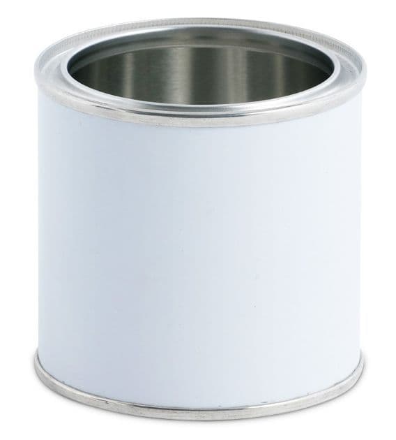 500ml White Lever Lid Tin Container
