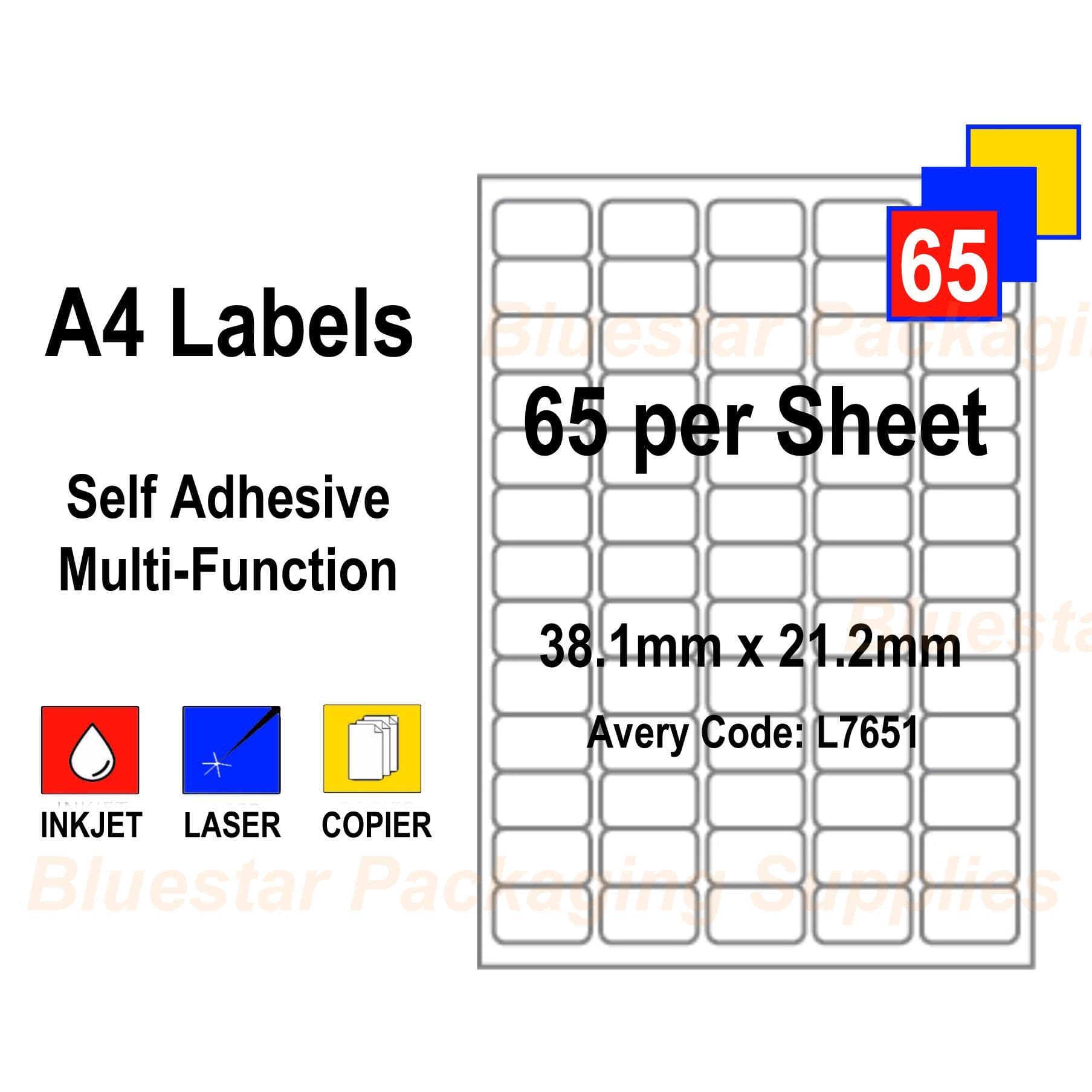Address Labels White Self Adhesive A4 | Bluestar Packaging Supplies