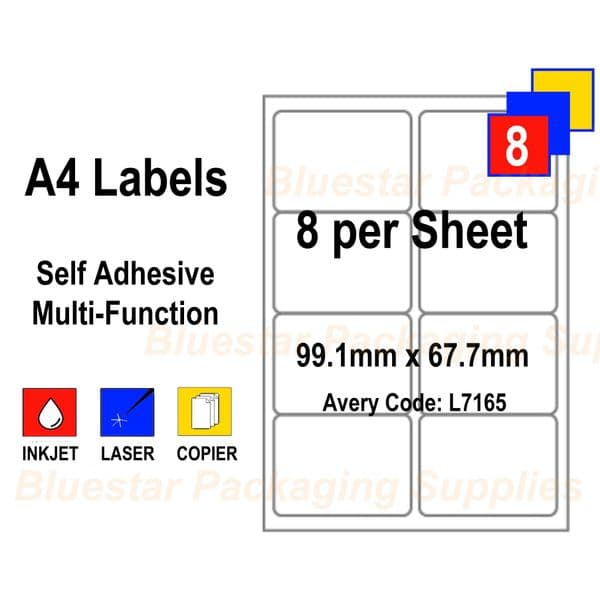 Address Labels White Self Adhesive A4 | Bluestar Packaging Supplies
