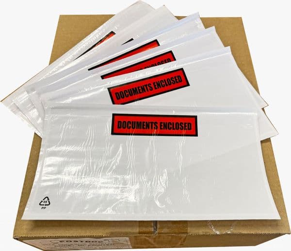 A5 Postdoc Branded Printed Clear Document Enclosed Wallet - Box of 1000