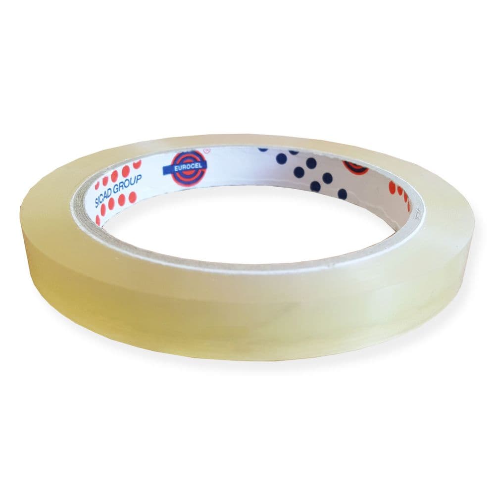 Clear 12mm Bag Neck Sealer Tape - 12 Rolls