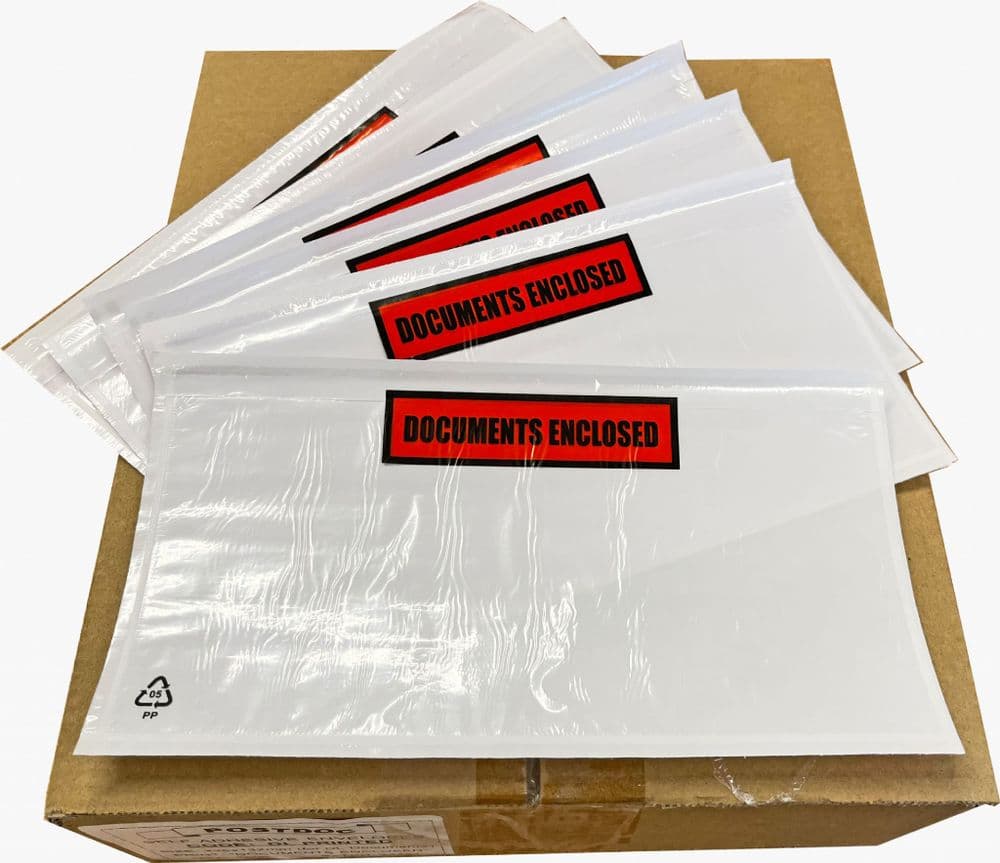 DL Postdoc Branded Printed Clear Document Enclosed Wallet - Box of 1000