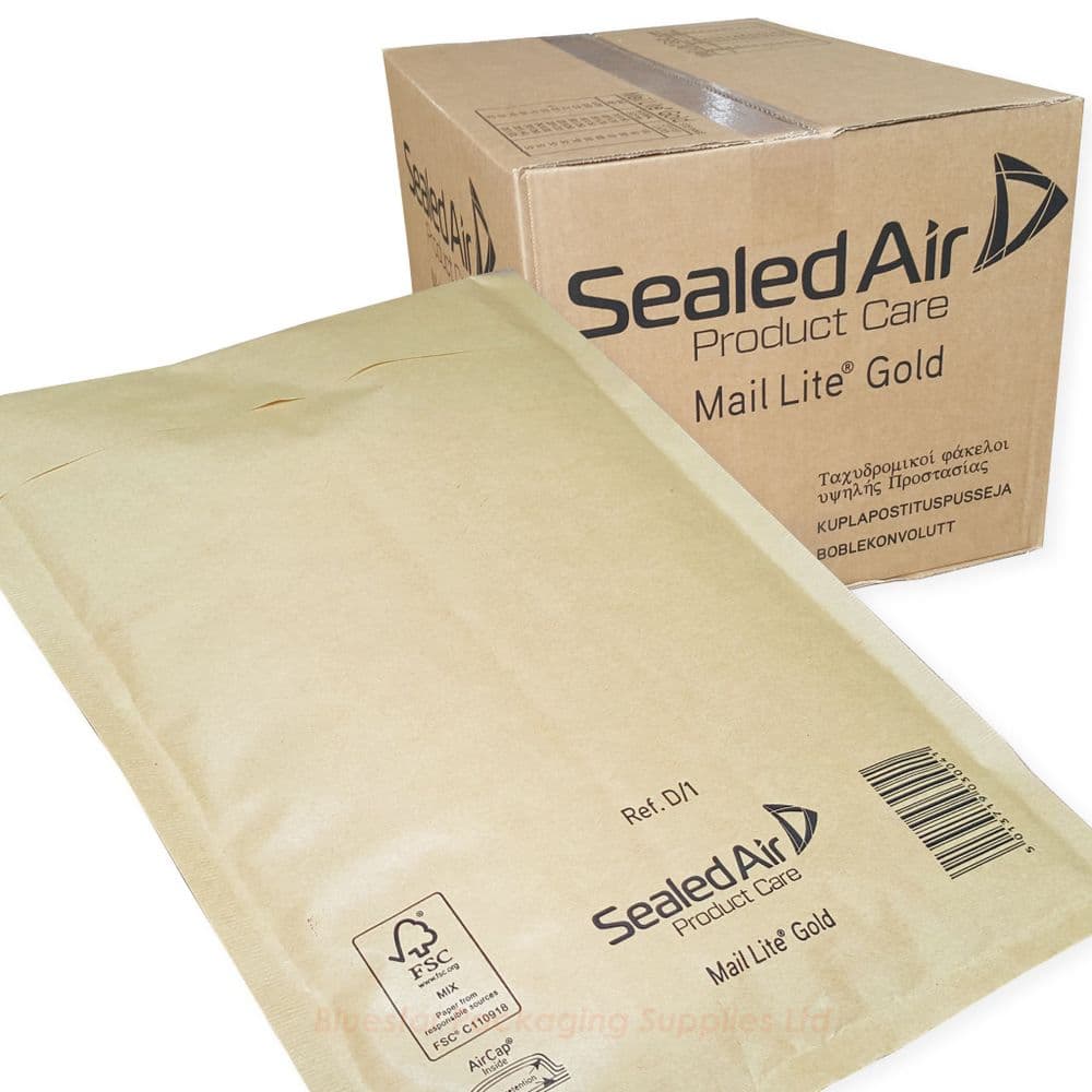 E/2 Mail Lite Gold Padded Envelopes - Box of 200