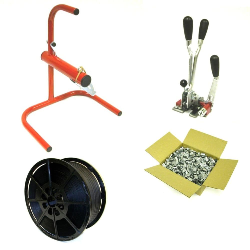 Hand Strapping Kit with Dispenser, Combi Tool, Strapping & Seals (Kit B2)
