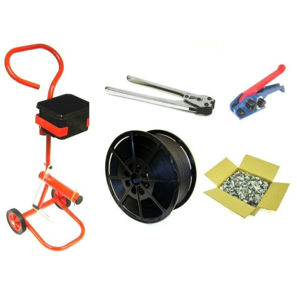 Hand Strapping Kit with Mobile Trolley, Tools, Strapping & Seals (Kit C1)