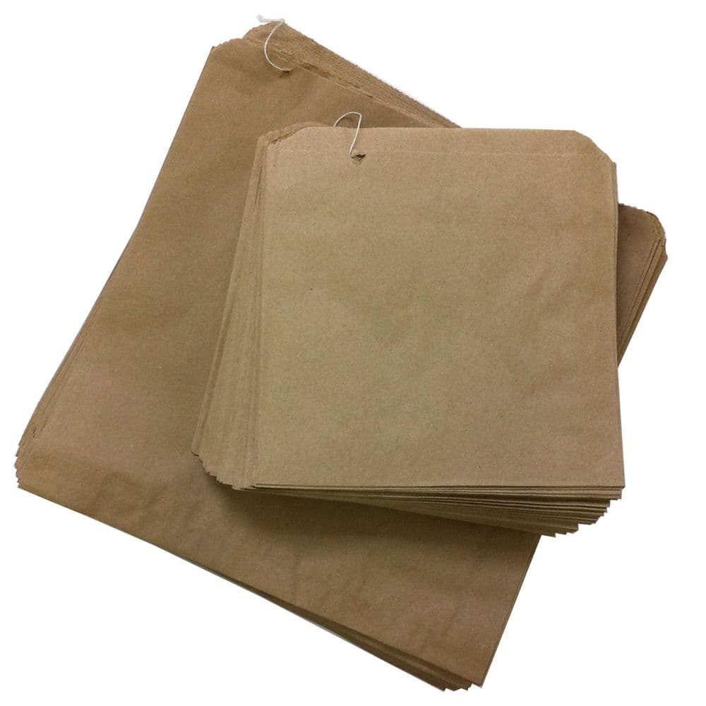 Kraft Brown Paper Bags - Strung - 12" x 12.5" - Pack of 500
