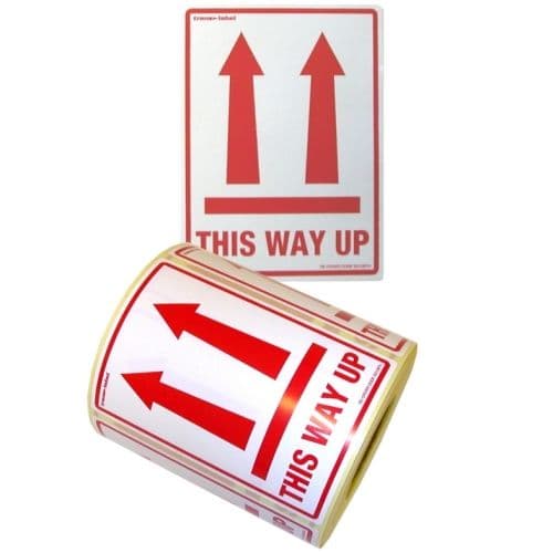Large Self Adhesive This Way Up Labels - 1 Roll (500 labels)