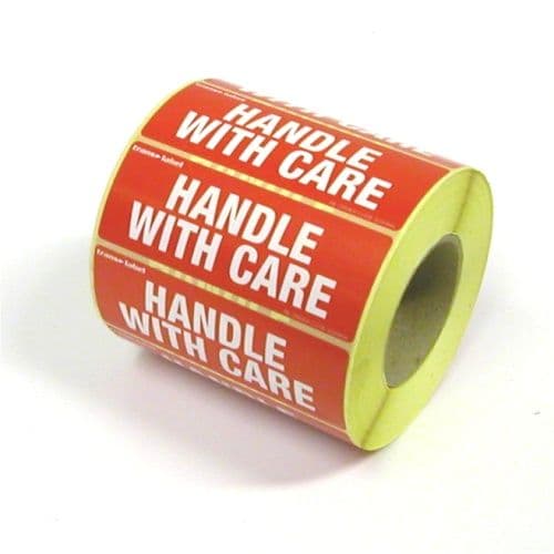 Medium Self Adhesive Handle With Care Labels - 1 Roll (1000 labels)